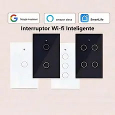 Interruptor Inteligente Touch Wi-Fi 1/2/3/4 Botão Smart Automação,Compatível Google  Alexa Smart Tuya