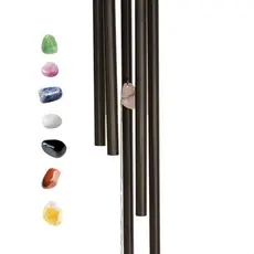 Sino dos Ventos Aluminio Metal Grande com Pedra Natural Sortida