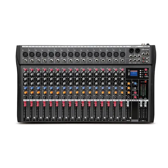 VEDO 16/12 Canais Mixer de Áudio Digital Console Interface Mixagem DJ Console USB MP3 Entrada de Computador
