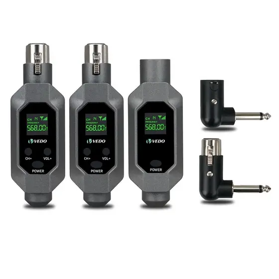 VEDO 2 em 1 Conversor De Microfone Sem Fio Sistema Transmissor E Receptor XLR Para Misturador De Guitarra Dinâmica