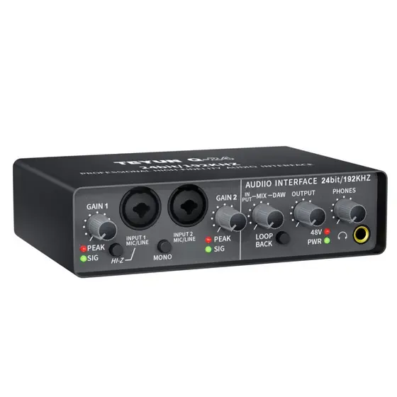 TEYUN Placa De Som De Interface De áudio Q-24 Com Monitoramento Placa De Som Profissional Para Gravação Ao Vivo