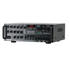VEDO Amplificador De Potência De áudio Canal 2.1 Bluetooth 300W 12V 110/220V Com EQ controle remoto Conecte 4 microfones
