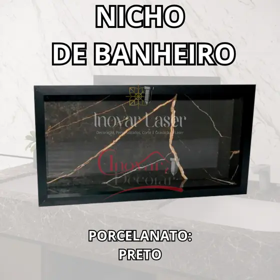 Nicho Organizador Para Banheiro E Cozinha Parede Porta Shampoo Embutir 60x30cm