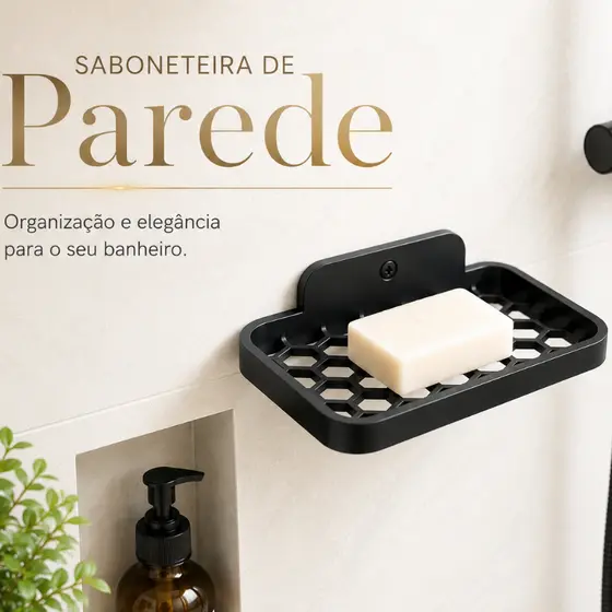 Porta Saboneteira De Banheiro Decorativas De Parede, Adesiva, Anti Lodo Escorre Água Não Derrete Sabonete