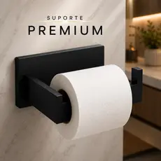 Porta Papel Higiênico Premium Suporte Auto Adesivo Para Parede Banheiro Fácil Aplicação