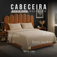 Cabeceira Estofada Courinho Modular Nuvem Vários Opções Cama Box Solteiro Casal Queen King