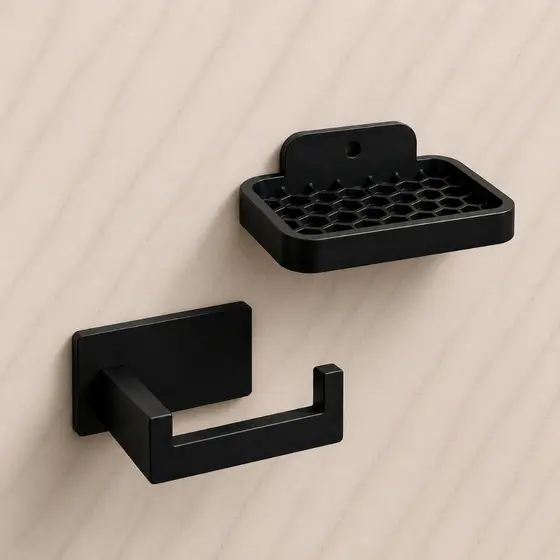 Kit Acessórios Para Banheiro Saboneteira + Suporte papel higiênico Fácil Aplicação