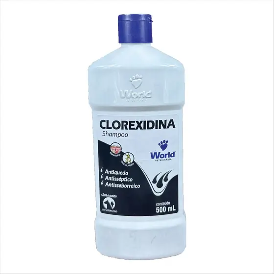 Shampoo Clorexidina Antisséptico Antisseborreico Antiqueda Dermatites Infecções de Pele Cães e Gatos