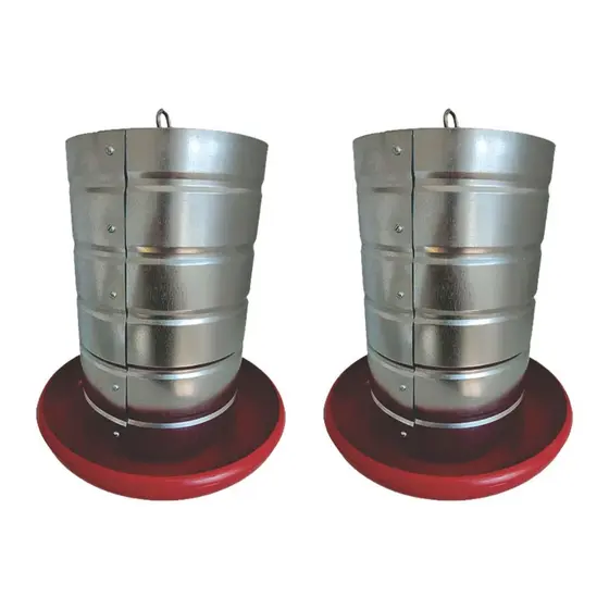 Kit 2 Comedouros Tubulare 20kg p/ Frango Aves Galinha Faisão Prato Anti Desperdicio