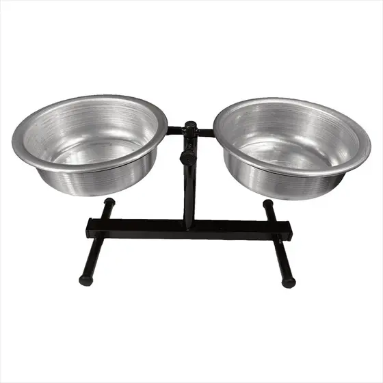Comedouro Duplo Elevado Alto Ajustável Regulável para Cachorro e Gato
