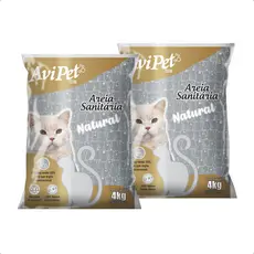 Kit 02 Areia Para Gato Granulada Natutal Grossa Avipet 4kg