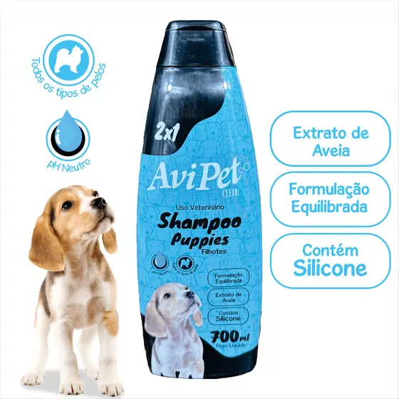 Shampoo FIlhotes Cães 700ml Avipet (Limpa, Condiciona, Hidrata, Revitaliza, Nutre e Brilha)