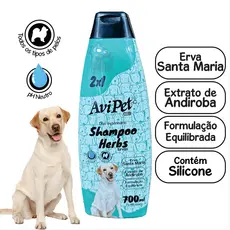 Shampoo Santa Maria Cães 700ml Avipet (Limpa, Condiciona, Hidrata, Revitaliza, Nutre e Brilha)