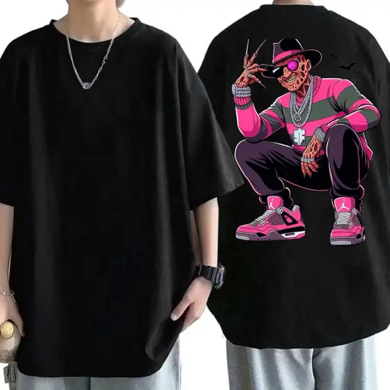 Oversized Masculina Larga Lançamento da Serie Fred krueguer