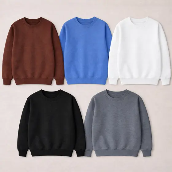 Moletom Gola Redonda Blusa De Frio Básico Casaco Feminino Masculino Flanelado Liso Algodão Estiloso