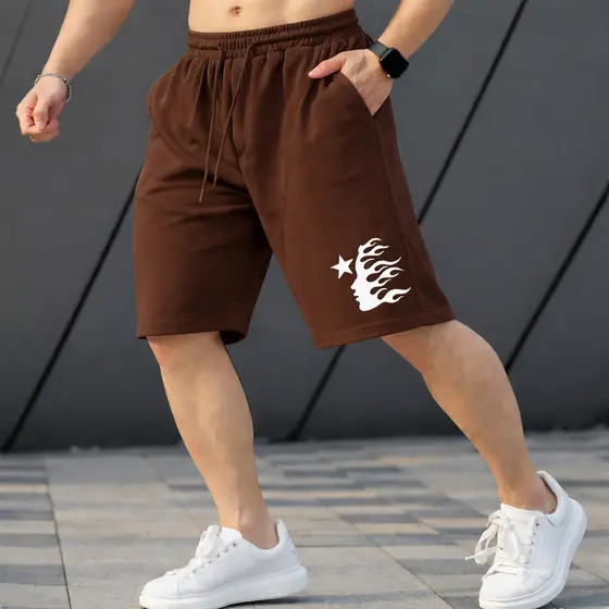 Short De Moletom Estampada Facestar Bermuda com Bolsos Funcionais Confortável Estiloso