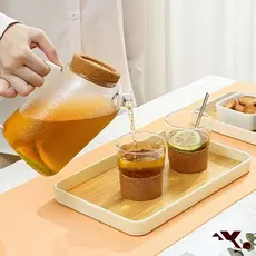 Bandeja Retangular Grande de Melamina Estilo de Madeira e Modelo Estampas com Fácil Lavagem