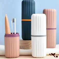 Porta Escova e Pasta de Dente Compacto e Moderno para Banheiro ou Viagem na Mochila