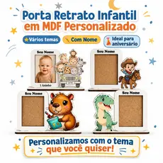 Kit Mini Porta-Retrato Personalizado | Lembrancinha Infantil MDF Centro de Mesa Aniversário