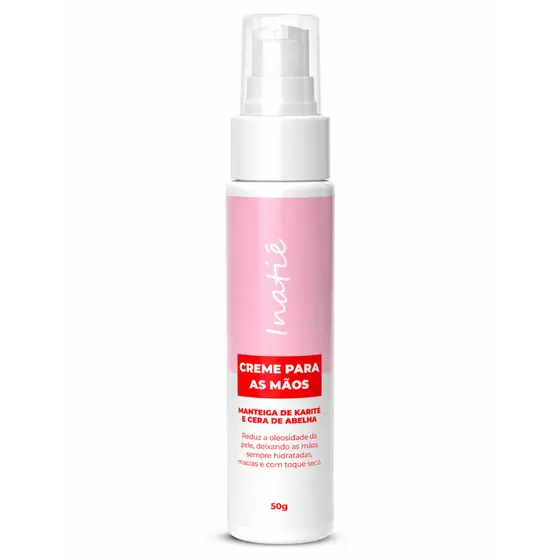 Creme Hidratante Mãos Macias Nutritivo Toque Seco Rápida Absorção Manteiga Karité  50g Inatiê