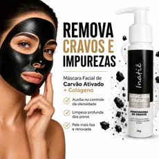 Máscara Facial Black Carvão Ativado Colágeno Removedora Cravos Limpeza Poros Abertos Peel Off 50g