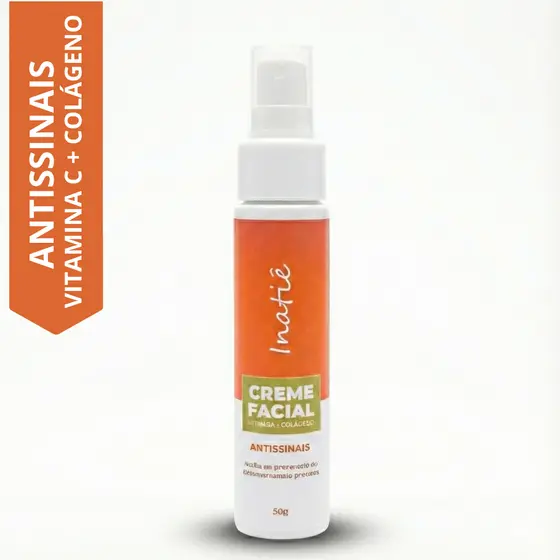 Creme Facial Antissinais Vitamina C Colágeno Inatiê 50g