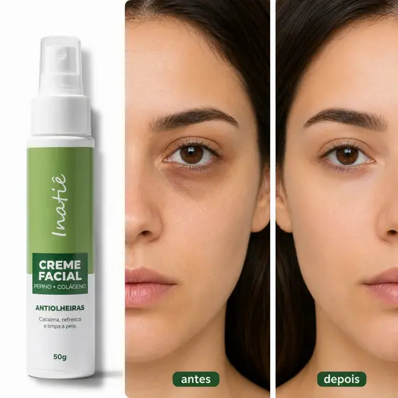 Creme Para Olheiras Área Olhos Pepino Colágeno Reduz Bolsa Linhas Finas Hidratante Facial Inatiê 50g