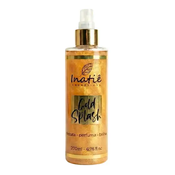 Body Gold Splash Perfume Corporal e Capilar com Brilho Dourado 200ml Inatiê