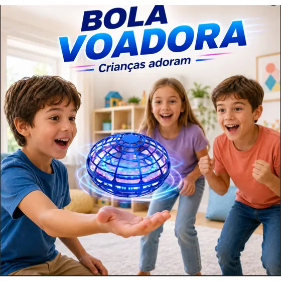 Bola Voadora Spinner LED Boomerang Mini Drone Recarregável Brinquedo Infantil Interativo