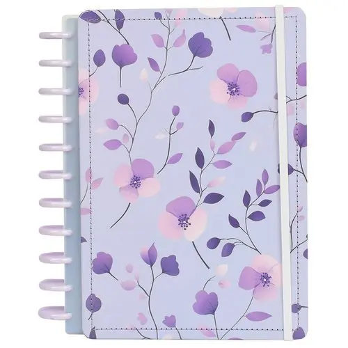 Caderno Grande Violeta Capa Dura Discos Reposicionaveis Organizador Notas Escolar Escritório