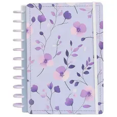 Caderno Grande Violeta Capa Dura Discos Reposicionaveis Organizador Notas Escolar Escritório