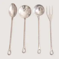 colher kit 4 colheres garfo escumadeira concha colher - armário cozinha