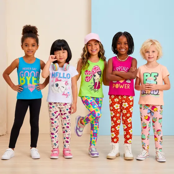 Kit 6 Peças Roupa de Menina Feminino 3 Legging 3 Camiseta Manga Curta Verão Algodão Roupa Infantil Feminina com Elastano