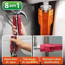 Chave 8 em 1 Desmontar Torneira Cozinha Banheiro Com Nivel Bolha Ferramenta Encanamento手