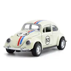 Carro de brinquedo infantil de metal Herbie Beetle 53, portas e capô podem ser abertos Novo Miniatura Carro