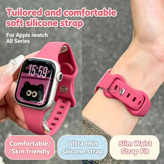Compre 3 Grátis 1 Silicone Líquido Macio Com Bloqueio De Cores Para iWatch Series 11 10 9 8 7 6 5 4 SE 42mm 46mm 44mm 45