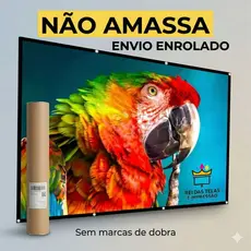 Tela de Projeção 105" Antirreflexo HD 4K para Projetor Cinema em Casa Lona com Ilhós Grande