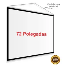 Tela de Projeção 72" (1,20x1,00m) Fosca 280g – Datashow com Cordão para Pendurar PREMIUM