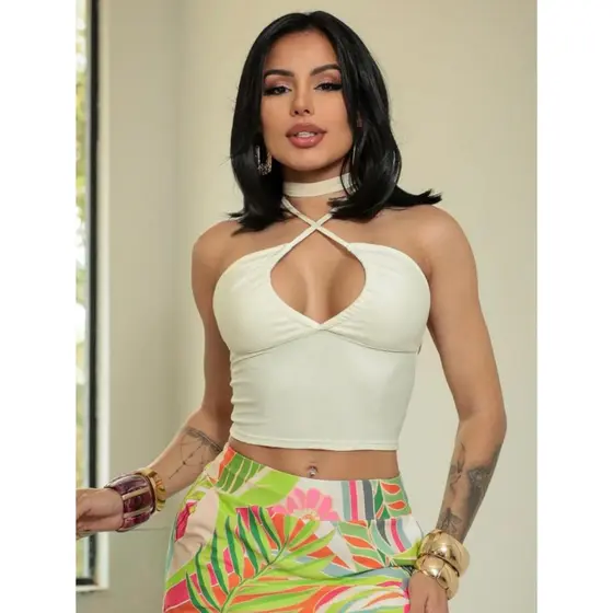 Cropped Feminino Suplex Multi Amarrações – Ajuste Versátil, Conforto e Estilo
