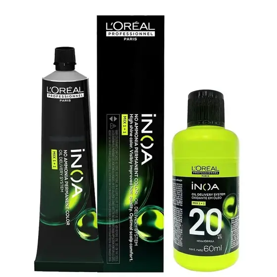 Kit Loreal Inoa - 01 Tintura + 01 Mini Oxidante 20vol 60ml