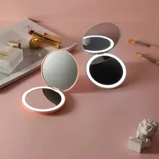 Luz LED espelho Portátil Criativa Cosmética Espelho Lâmpada Compacto
