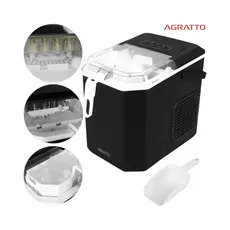 Maquina de gelo 12 Kg com sensor de cesta cheia preta - MG Agratto