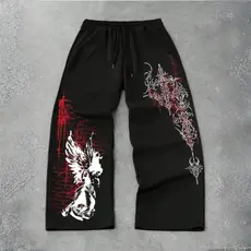 Calça Moletom Wide Baggy Lançamento Estilo De Rua Moda Americana