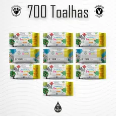 Kit 10 Pacotes de Toalhas Umedecidas TURMINHA DA BAGUNÇA -  70 Folhas Lenço Umedecido