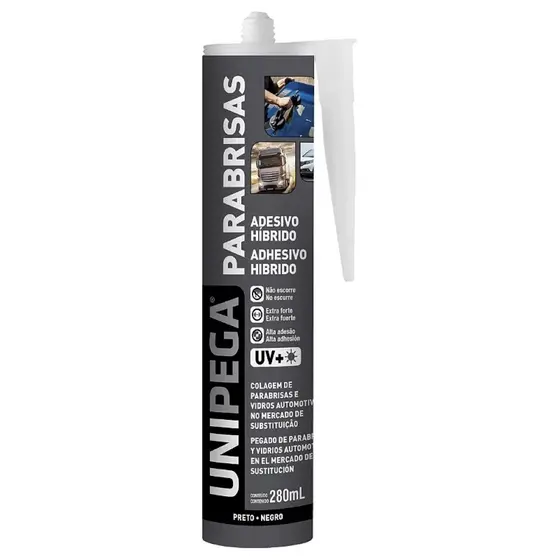 COLA PU PARABRISAS PRETO 280ML UNIPEGA
