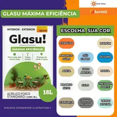 TINTA ACRÍLICA MÁXIMA EFICIÊNCIA 18L GLASU! - VARIAS CORES