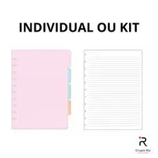 Refil e Divisórias para Caderno Inteligente Kit ou Unitário 80 Folhas Tamanho A5 B5 e A4
