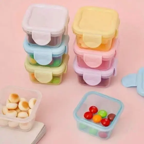 Kit Potes Herméticos para Papinha Frutas Molho Lanches Bebê e Adulto Até 8 Mini Potes 50ml 0u 150ml
