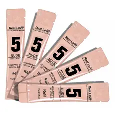 Kit 5 Sachês Refil Gel Sculping Construtor Autonivelante Unhas - Linha Classic 15ml - Real Love