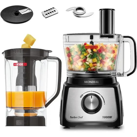 Multiprocessador Mondial 5 em 1 Turbo Chef  Mondial, 110V - MPN-01-B